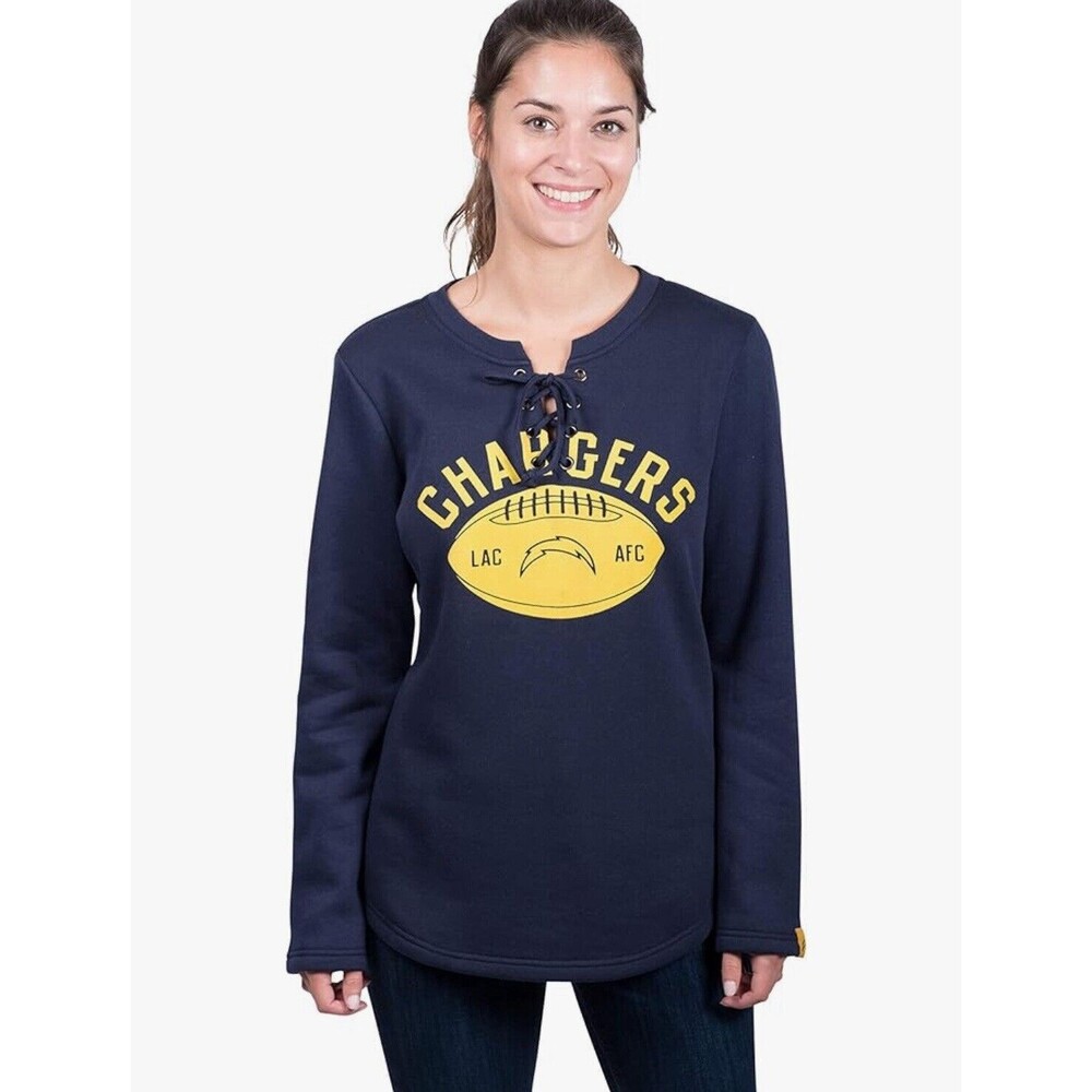 Ultra Game NFL Women Los Angeles Charger Long Sleeve Fleece Sweatshirt Small NEW - Picture 1 of 15